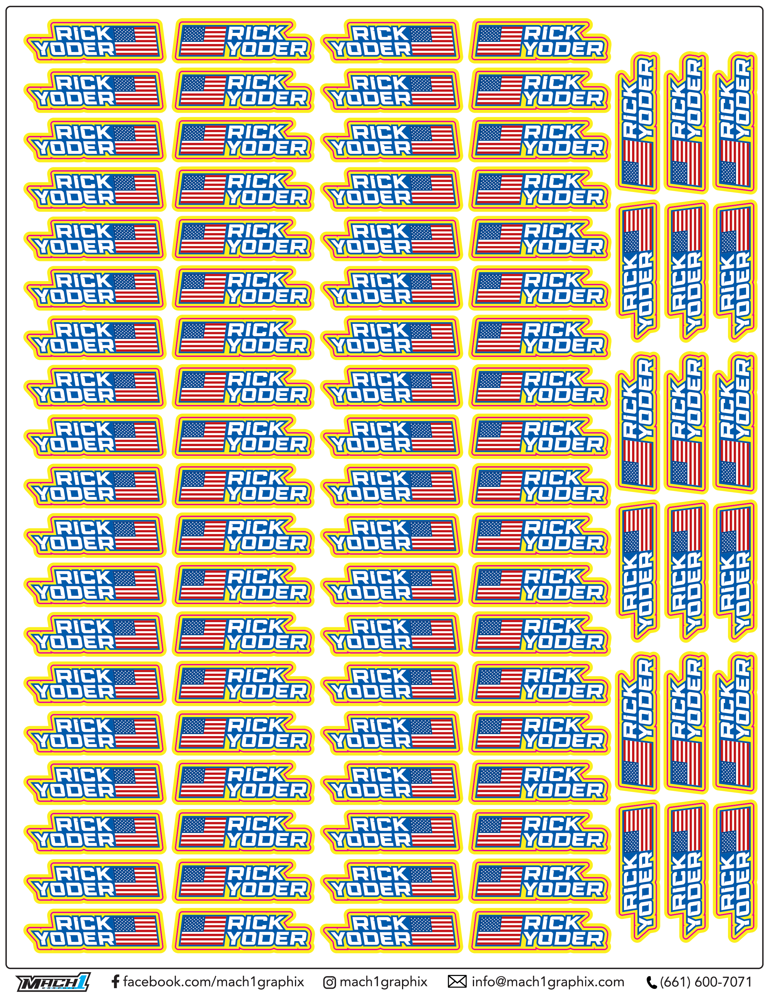 Name Sticker Sheet — Mach1 Graphix RC racing decal sheet