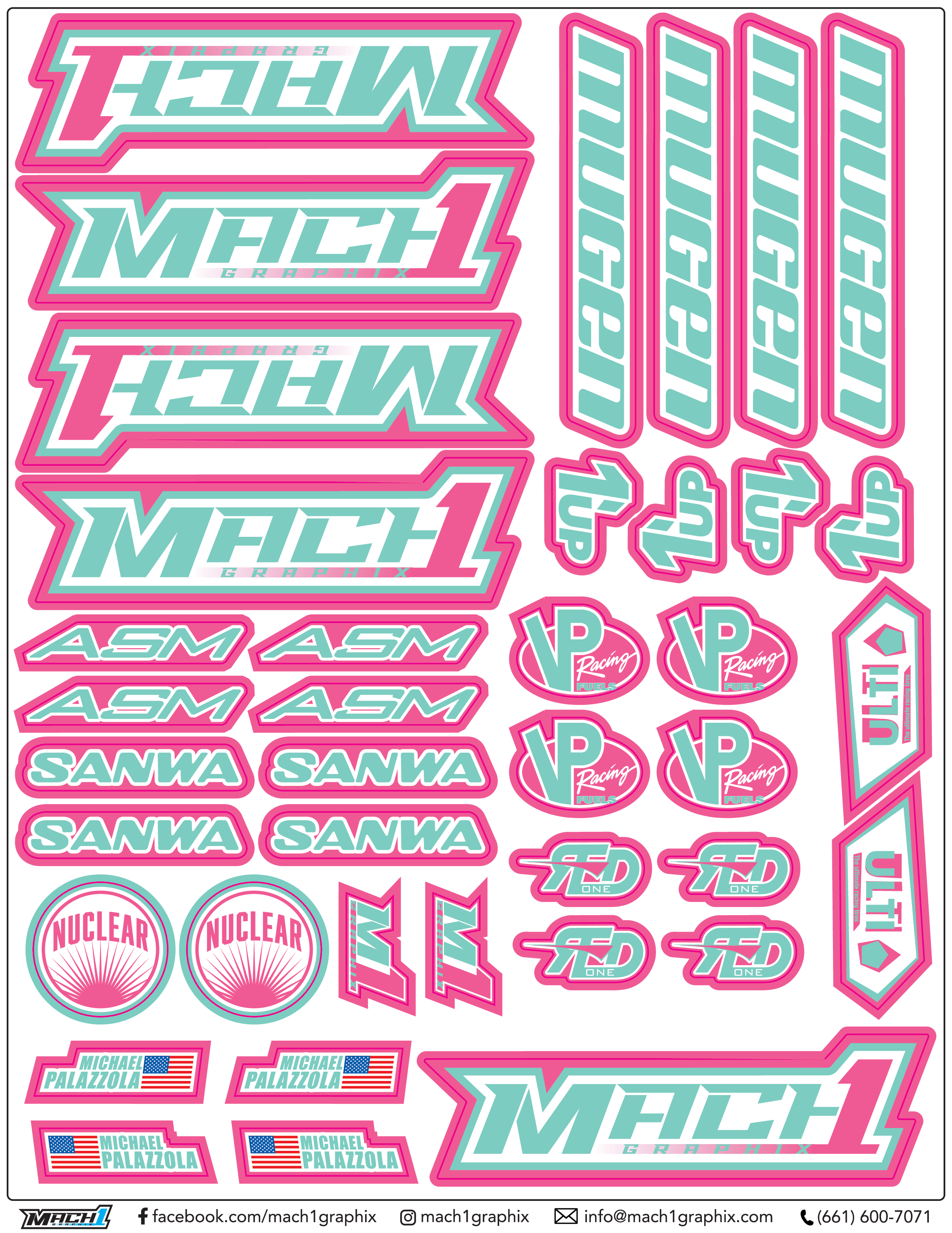 Pro Race Sheets — Mach1 Graphix RC racing decal sheet