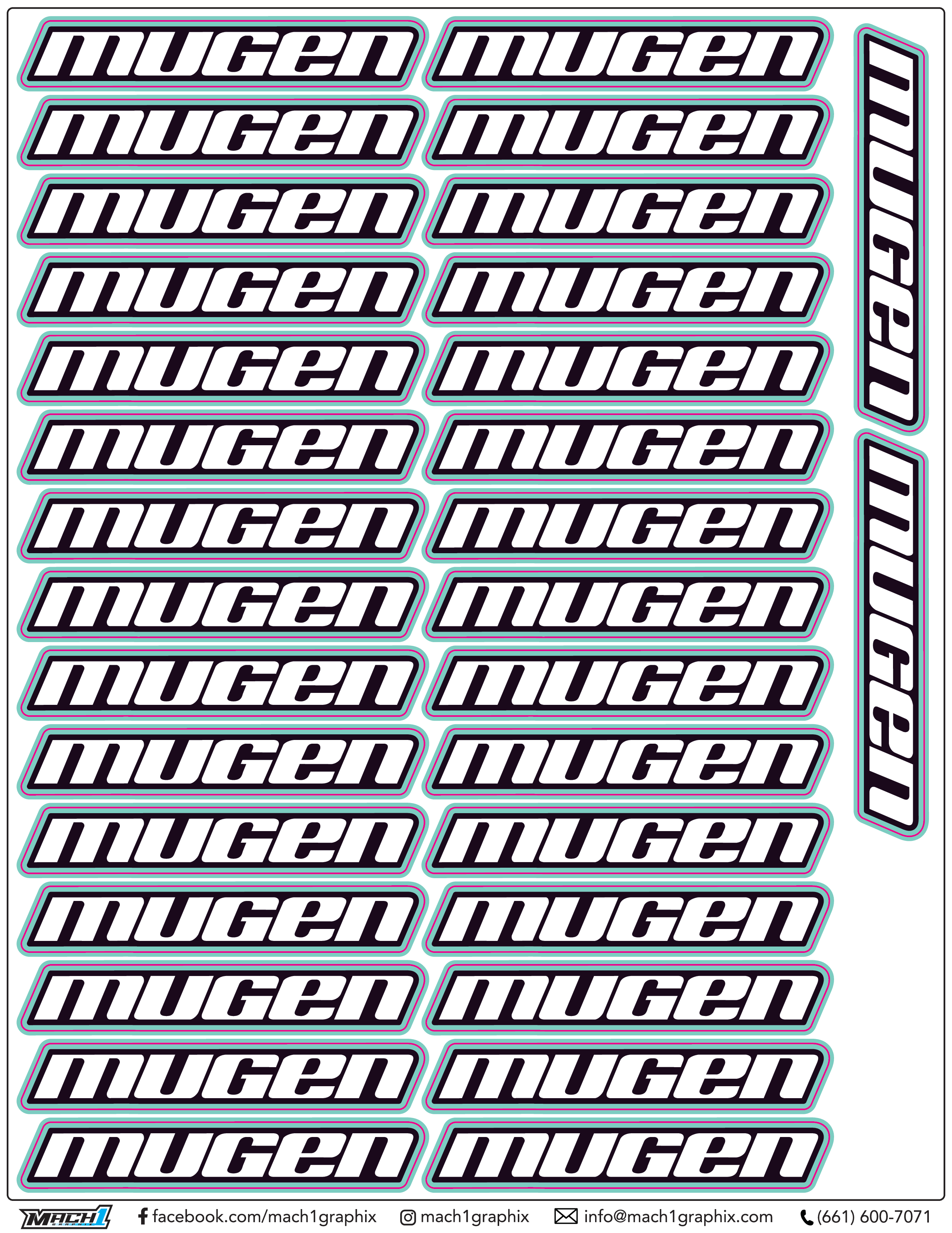 PRO MINI Z Sheet — Mach1 Graphix RC racing decal sheet